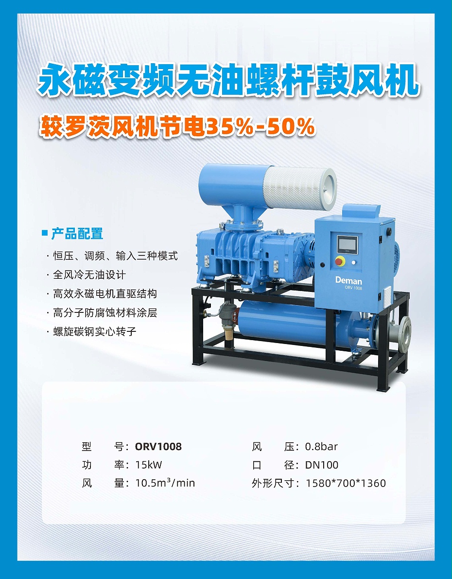 永磁變頻無(wú)油螺桿鼓風(fēng)機(jī)